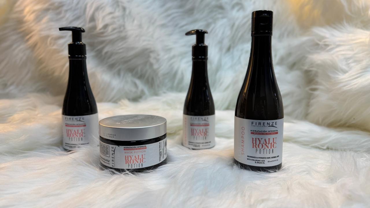 Productos profesionales de cuidado capilar Firenze y Hyaluronic en Blowout Studio